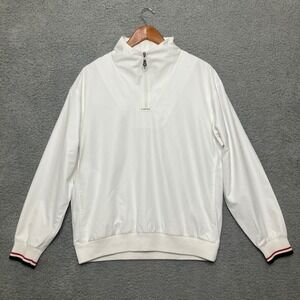 VTG Cutter & Buck Golf Pullover Jacket Women M White 1/4 Zip Spring Windbreaker